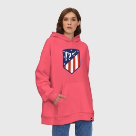 Худи SuperOversize хлопок с принтом Atletico Madrid , 70% хлопок, 30% полиэстер, мягкий начес внутри | карман-кенгуру, эластичная резинка на манжетах и по нижней кромке, двухслойный капюшон
 | atletico | madrid | атлетико | мадрид | франция