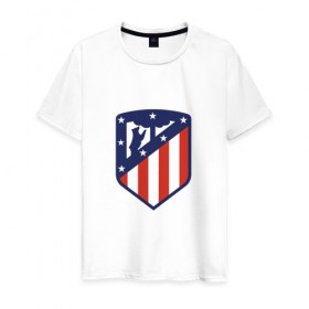 Мужская футболка хлопок с принтом Atletico Madrid , 100% хлопок | прямой крой, круглый вырез горловины, длина до линии бедер, слегка спущенное плечо. | atletico | madrid | атлетико | мадрид | франция