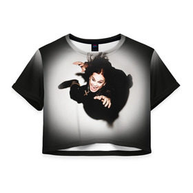 Женская футболка 3D укороченная с принтом Оззи Осборн , 100% полиэстер | круглая горловина, длина футболки до линии талии, рукава с отворотами | black sabbath | ozzy osbourne | оззи осборн