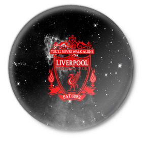 Значок с принтом FC LIVERPOOL ,  металл | круглая форма, металлическая застежка в виде булавки | fc liverpool | футбол | футбольный клуб
