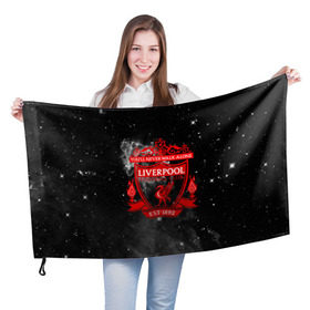 Флаг 3D с принтом FC LIVERPOOL , 100% полиэстер | плотность ткани — 95 г/м2, размер — 67 х 109 см. Принт наносится с одной стороны | fc liverpool | футбол | футбольный клуб