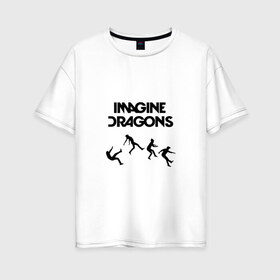 Женская футболка хлопок Oversize с принтом Imagine Dragons прыжок , 100% хлопок | свободный крой, круглый ворот, спущенный рукав, длина до линии бедер
 | dragons | imagine | альтернативный | американская | бэн макки | группа | драгонс | дэн платцман | дэн рейнольдс | имеджин | инди | индирок | рок | уэйн сермон
