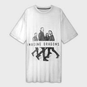 Платье-футболка 3D с принтом Группа Imagine Dragons ,  |  | dragons | imagine | альтернативный | американская | бэн макки | группа | драгонс | дэн платцман | дэн рейнольдс | имеджин | инди | индирок | поп | рок | уэйн сермон | электроник