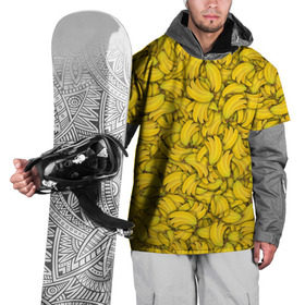 Накидка на куртку 3D с принтом Бананы , 100% полиэстер |  | banana | vegan | банан | веган | желтый | паттерн | текстура | фрукт