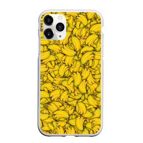Чехол для iPhone 11 Pro матовый с принтом Бананы , Силикон |  | banana | vegan | банан | веган | желтый | паттерн | текстура | фрукт