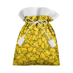 Подарочный 3D мешок с принтом Бананы , 100% полиэстер | Размер: 29*39 см | banana | vegan | банан | веган | желтый | паттерн | текстура | фрукт