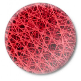 Значок с принтом Сетка ,  металл | круглая форма, металлическая застежка в виде булавки | красный | модные | пластик | сети | сетка | текстура | цвет
