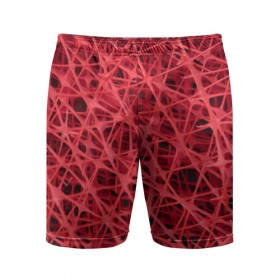 Мужские шорты 3D спортивные с принтом Сетка ,  |  | красный | модные | пластик | сети | сетка | текстура | цвет