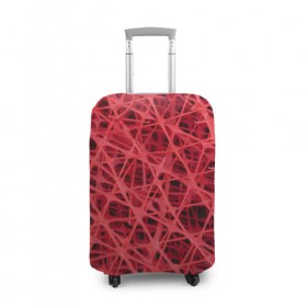 Чехол для чемодана 3D с принтом Сетка , 86% полиэфир, 14% спандекс | двустороннее нанесение принта, прорези для ручек и колес | красный | модные | пластик | сети | сетка | текстура | цвет