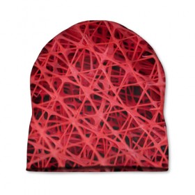 Шапка 3D с принтом Сетка , 100% полиэстер | универсальный размер, печать по всей поверхности изделия | красный | модные | пластик | сети | сетка | текстура | цвет