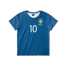 Детская футболка 3D с принтом Нэймар Форма Гостевая 17/18 , 100% гипоаллергенный полиэфир | прямой крой, круглый вырез горловины, длина до линии бедер, чуть спущенное плечо, ткань немного тянется | brazil | jr | neymar | paris saint garmain | psg | world cup | бразилия | неймар | нэймар | по футболу | сборная бразилии | футбольная форма | чемпионат мира