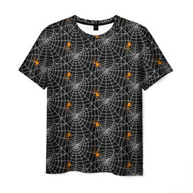 Мужская футболка 3D с принтом Паутина , 100% полиэфир | прямой крой, круглый вырез горловины, длина до линии бедер | gothic | halloween | spider | паук | паутина | хэллоуин