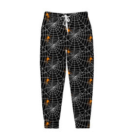 Мужские брюки 3D с принтом Паутина , 100% полиэстер | манжеты по низу, эластичный пояс регулируется шнурком, по бокам два кармана без застежек, внутренняя часть кармана из мелкой сетки | gothic | halloween | spider | паук | паутина | хэллоуин