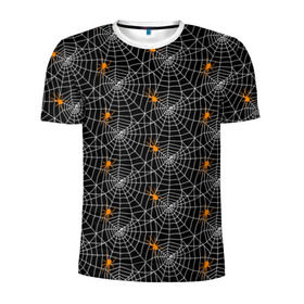 Мужская футболка 3D спортивная с принтом Паутина , 100% полиэстер с улучшенными характеристиками | приталенный силуэт, круглая горловина, широкие плечи, сужается к линии бедра | Тематика изображения на принте: gothic | halloween | spider | паук | паутина | хэллоуин