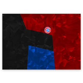 Поздравительная открытка с принтом FC Bayern 2018 Abstract colors , 100% бумага | плотность бумаги 280 г/м2, матовая, на обратной стороне линовка и место для марки
 | Тематика изображения на принте: bayern | fc | абстракция | бавария | геометрия | спорт | футбольный клуб