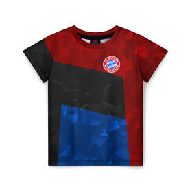 Детская футболка 3D с принтом FC Bayern 2018 Abstract colors , 100% гипоаллергенный полиэфир | прямой крой, круглый вырез горловины, длина до линии бедер, чуть спущенное плечо, ткань немного тянется | Тематика изображения на принте: bayern | fc | абстракция | бавария | геометрия | спорт | футбольный клуб