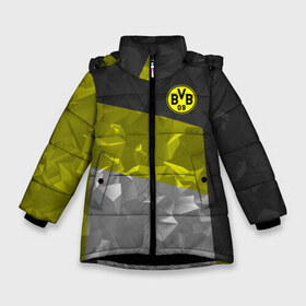 Зимняя куртка для девочек 3D с принтом Borussia Dortmund 2018 , ткань верха — 100% полиэстер; подклад — 100% полиэстер, утеплитель — 100% полиэстер. | длина ниже бедра, удлиненная спинка, воротник стойка и отстегивающийся капюшон. Есть боковые карманы с листочкой на кнопках, утяжки по низу изделия и внутренний карман на молнии. 

Предусмотрены светоотражающий принт на спинке, радужный светоотражающий элемент на пуллере молнии и на резинке для утяжки. | боруссия | дортмунд