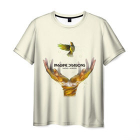 Мужская футболка 3D с принтом Руки с птичкой Imagine Dragons , 100% полиэфир | прямой крой, круглый вырез горловины, длина до линии бедер | альтернативный | американская | группа | драгонс | имеджин | инди | индирок | поп | рок | электроник