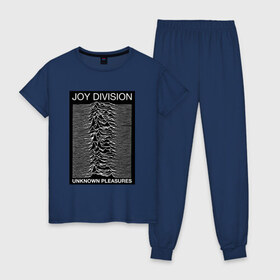 Женская пижама хлопок с принтом Joy Division , 100% хлопок | брюки и футболка прямого кроя, без карманов, на брюках мягкая резинка на поясе и по низу штанин | postpunk | unknown pleasures | бернард самнер | британская рок группа | джой дивижн | иэн кёртис | неизвестные удовольствия | питер хук | постпанк | стивен моррис