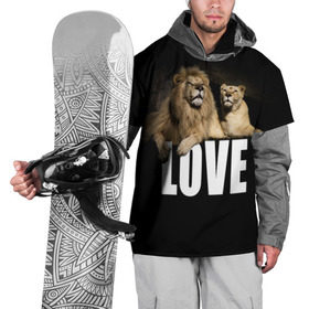 Накидка на куртку 3D с принтом LOVE , 100% полиэстер |  | Тематика изображения на принте: влюблённые | дикая кошка | животные | лев | львица | любовь | пара | природа | свадьба