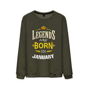 Мужской свитшот хлопок с принтом Legends are born in january , 100% хлопок |  | 