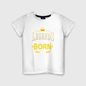 Детская футболка хлопок с принтом Legends are born in april , 100% хлопок | круглый вырез горловины, полуприлегающий силуэт, длина до линии бедер | april | апрель | день рождения | подарок | праздник