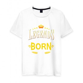 Мужская футболка хлопок с принтом Legends are born in october , 100% хлопок | прямой крой, круглый вырез горловины, длина до линии бедер, слегка спущенное плечо. | 
