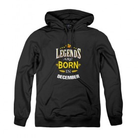 Женская толстовка хлопок с принтом Legends are born in december , френч-терри, мягкий теплый начес внутри (100% хлопок) | карман-кенгуру, эластичные манжеты и нижняя кромка, капюшон с подкладом и шнурком | 