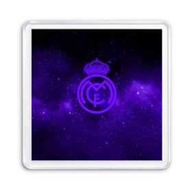 Магнит 55*55 с принтом FC Real Madrid(SPACE STYLE) , Пластик | Размер: 65*65 мм; Размер печати: 55*55 мм | real madrid | футбол | футбольный клуб | чемпионат