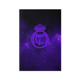 Обложка для паспорта матовая кожа с принтом FC Real Madrid(SPACE STYLE) , натуральная матовая кожа | размер 19,3 х 13,7 см; прозрачные пластиковые крепления | Тематика изображения на принте: real madrid | футбол | футбольный клуб | чемпионат