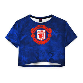 Женская футболка 3D укороченная с принтом FC Манчестер(blue collection) , 100% полиэстер | круглая горловина, длина футболки до линии талии, рукава с отворотами | football | footer | manchester | soccer | socker | арсенал | футбол | футбольный клуб