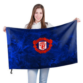 Флаг 3D с принтом FC Манчестер(blue collection) , 100% полиэстер | плотность ткани — 95 г/м2, размер — 67 х 109 см. Принт наносится с одной стороны | Тематика изображения на принте: football | footer | manchester | soccer | socker | арсенал | футбол | футбольный клуб
