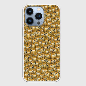 Чехол для iPhone 13 Pro с принтом Собачки Doge ,  |  | doge | meme | доги | желтый | мем | паттерн | пёс | собака | текстура