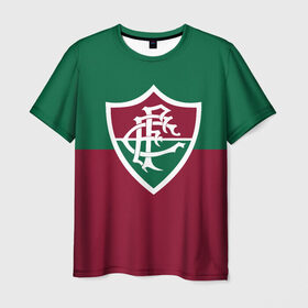 Мужская футболка 3D с принтом Fluminense(Бразилия) , 100% полиэфир | прямой крой, круглый вырез горловины, длина до линии бедер | fluminense | football | footer | soccer | socker | бразилия | спорт | футбол | футбольный клуб