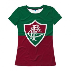 Женская футболка 3D с принтом Fluminense(Бразилия) , 100% полиэфир ( синтетическое хлопкоподобное полотно) | прямой крой, круглый вырез горловины, длина до линии бедер | fluminense | football | footer | soccer | socker | бразилия | спорт | футбол | футбольный клуб