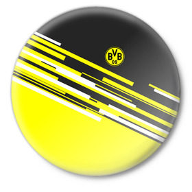 Значок с принтом FC Borussia 2018 Sport ,  металл | круглая форма, металлическая застежка в виде булавки | боруссия | дортмунд