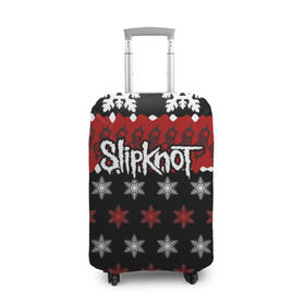 Чехол для чемодана 3D с принтом Праздничный Slipknot , 86% полиэфир, 14% спандекс | двустороннее нанесение принта, прорези для ручек и колес | slipknot | альтернативный метал | андерс | грув метал | колсефни | кори | красный | метал | музыка | новогодний | новый год | ню метал | рождество | рок | слипкнот | снежинки | тейлор