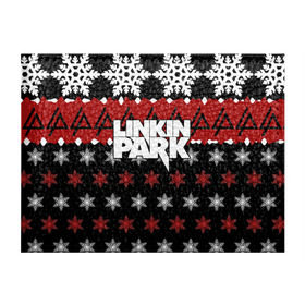 Обложка для студенческого билета с принтом Праздничный Linkin Park , натуральная кожа | Размер: 11*8 см; Печать на всей внешней стороне | Тематика изображения на принте: b | chester | linkin park | альтернативный метал | альтернативный рок | беннингтон | группа | знак | красный | линкин парк | музыкант | надпись | новогодний | новый год | ню метал | певец | праздник | рождество