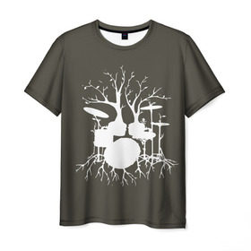 Мужская футболка 3D с принтом Drums , 100% полиэфир | прямой крой, круглый вырез горловины, длина до линии бедер | барабанщик | барабаны | драммер | ударные