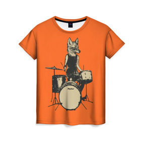 Женская футболка 3D с принтом Drums , 100% полиэфир ( синтетическое хлопкоподобное полотно) | прямой крой, круглый вырез горловины, длина до линии бедер | барабанщик | барабаны | драммер | ударные