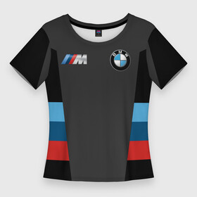 Женская футболка 3D Slim с принтом BMW 2018 Sport ,  |  | bmw | автомобиль | автомобильные | бмв | марка | машины | патриот | флаг