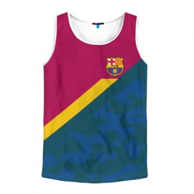 Мужская майка 3D с принтом FC Barcelona 2018 Sport camo , 100% полиэстер | круглая горловина, приталенный силуэт, длина до линии бедра. Пройма и горловина окантованы тонкой бейкой | Тематика изображения на принте: 