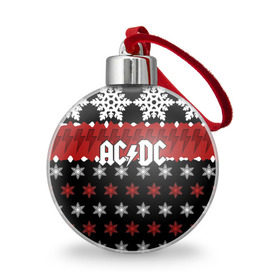 Ёлочный шар с принтом Праздничный AC/DC , Пластик | Диаметр: 77 мм | Тематика изображения на принте: ac dc | acdc | for those about to ro | австралийская | ангус янг | блюз рок | головы | группа | знак | красный | крис слэйд | музыканты | надпись | новогодний | новый год | певцы | праздник | рождество | рок | рок н ролл