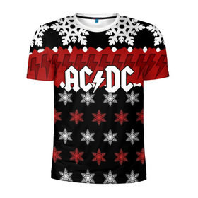 Мужская футболка 3D спортивная с принтом Праздничный AC/DC , 100% полиэстер с улучшенными характеристиками | приталенный силуэт, круглая горловина, широкие плечи, сужается к линии бедра | ac dc | acdc | for those about to ro | австралийская | ангус янг | блюз рок | головы | группа | знак | красный | крис слэйд | музыканты | надпись | новогодний | новый год | певцы | праздник | рождество | рок | рок н ролл