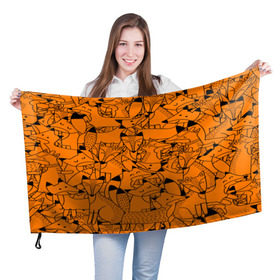 Флаг 3D с принтом Лисички , 100% полиэстер | плотность ткани — 95 г/м2, размер — 67 х 109 см. Принт наносится с одной стороны | fox | лиса | лисички | рыжая лиса | фокс