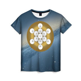Женская футболка 3D с принтом Куб метатрона , 100% полиэфир ( синтетическое хлопкоподобное полотно) | прямой крой, круглый вырез горловины, длина до линии бедер | архангел | геометрия пространства | древо жизни | куб метатрона | мельхиседек | меркаба | мудрость | сакральная геометрия | цветок жизни
