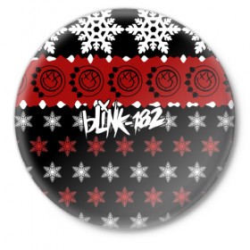 Значок с принтом Праздничный Blink-182 ,  металл | круглая форма, металлическая застежка в виде булавки | blink | альтернативный рок | блинк | группа | знак | красный | марк хоппус | музыка | мэтт скиба | надпись | новогодний | новый год | панк | панк рок | песни | поп панк | праздник | рождество | рок