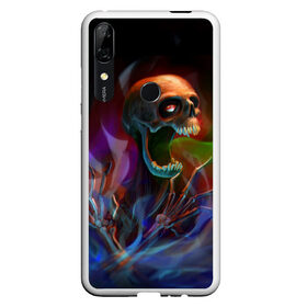 Чехол для Honor P Smart Z с принтом Skull , Силикон | Область печати: задняя сторона чехла, без боковых панелей | halloween | pumpkin | witch | ведьма | демон | кот | тыква | хэллоуин | череп