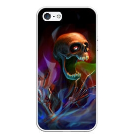 Чехол для iPhone 5/5S матовый с принтом Skull , Силикон | Область печати: задняя сторона чехла, без боковых панелей | halloween | pumpkin | witch | ведьма | демон | кот | тыква | хэллоуин | череп