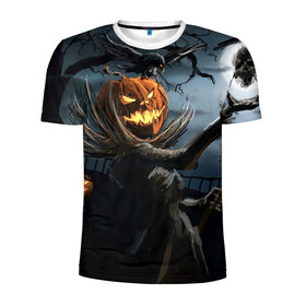 Мужская футболка 3D спортивная с принтом Jack , 100% полиэстер с улучшенными характеристиками | приталенный силуэт, круглая горловина, широкие плечи, сужается к линии бедра | halloween | pumpkin | witch | ведьма | демон | кот | тыква | хэллоуин | череп